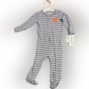 Carter's Striped Blue and White Kids Footie